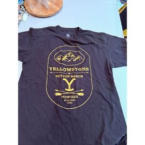 Yellowstone Dutton Ranch Black Graphic T-Shirt Montana Design 2021 Size Large